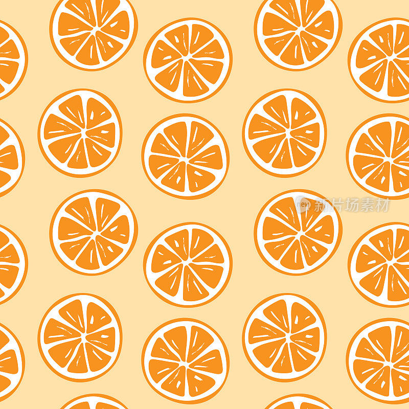 Seamless orange slice pattern illustration